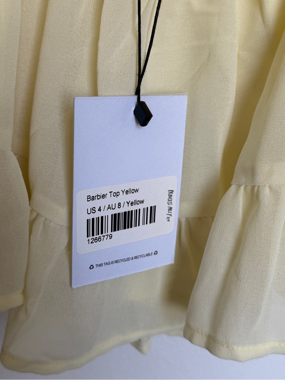 Princess Polly Butter Yellow Ruffled Spaghetti Strap Babydoll Camisole - Picture 6 of 7